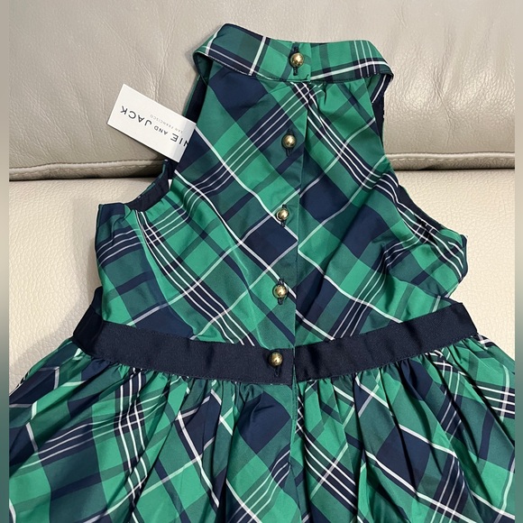 NWT - Janie and Jack Girl’s Ferry Green Tartan Party Dress - Size 5 - Picture 9 of 15